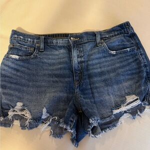 Aerie Daydreamer Distressed Denim Blue Shorts